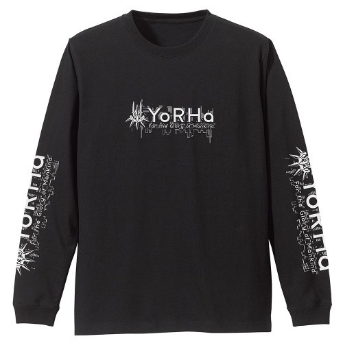 NieR:Automata Ver1.1a ヨルハ部隊 袖リブロングスリーブTシャツ/BLACK-L - 公式商品画像 | AniSmile