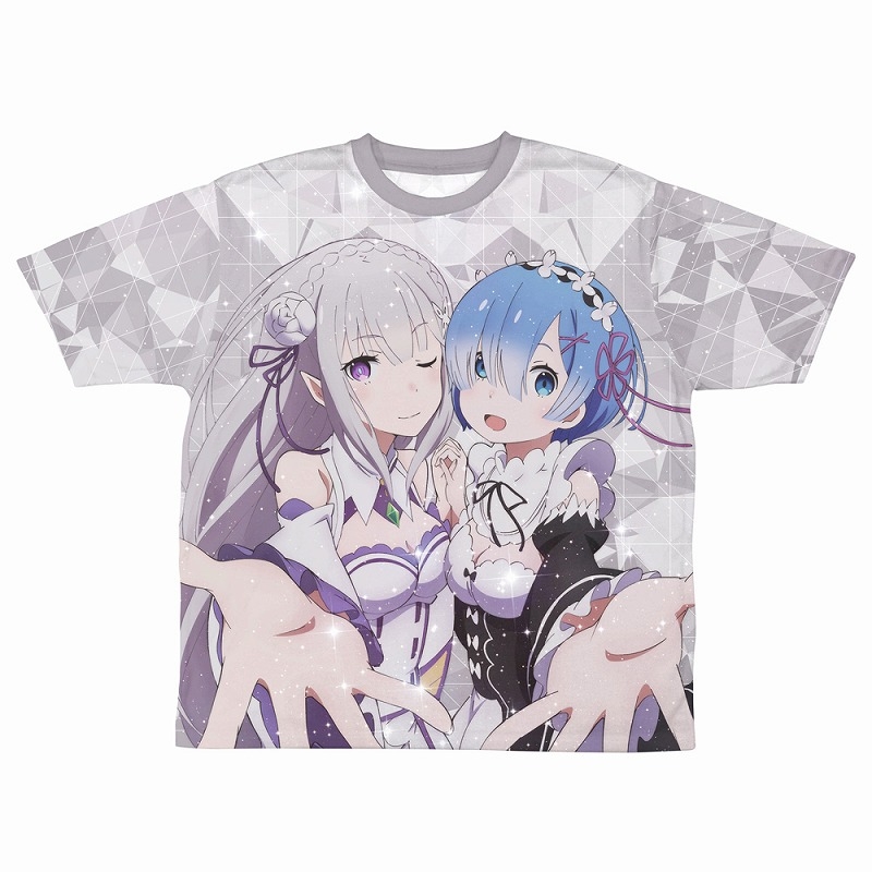 Re:ゼロから始める異世界生活 エミリア&レム 両面フルグラフィックTシャツ/M 画像 2 | AniSmile