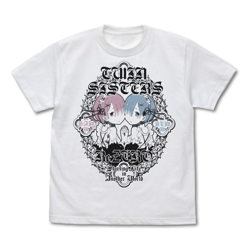 Re:ゼロから始める異世界生活 双子のレム&ラム Tシャツ/WHITE-XL - 公式商品画像 | AniSmile