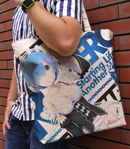 Re:ゼロから始める異世界生活 レム ドキドキ フルグラフィックラージトート/NATURAL 画像 2 | AniSmile