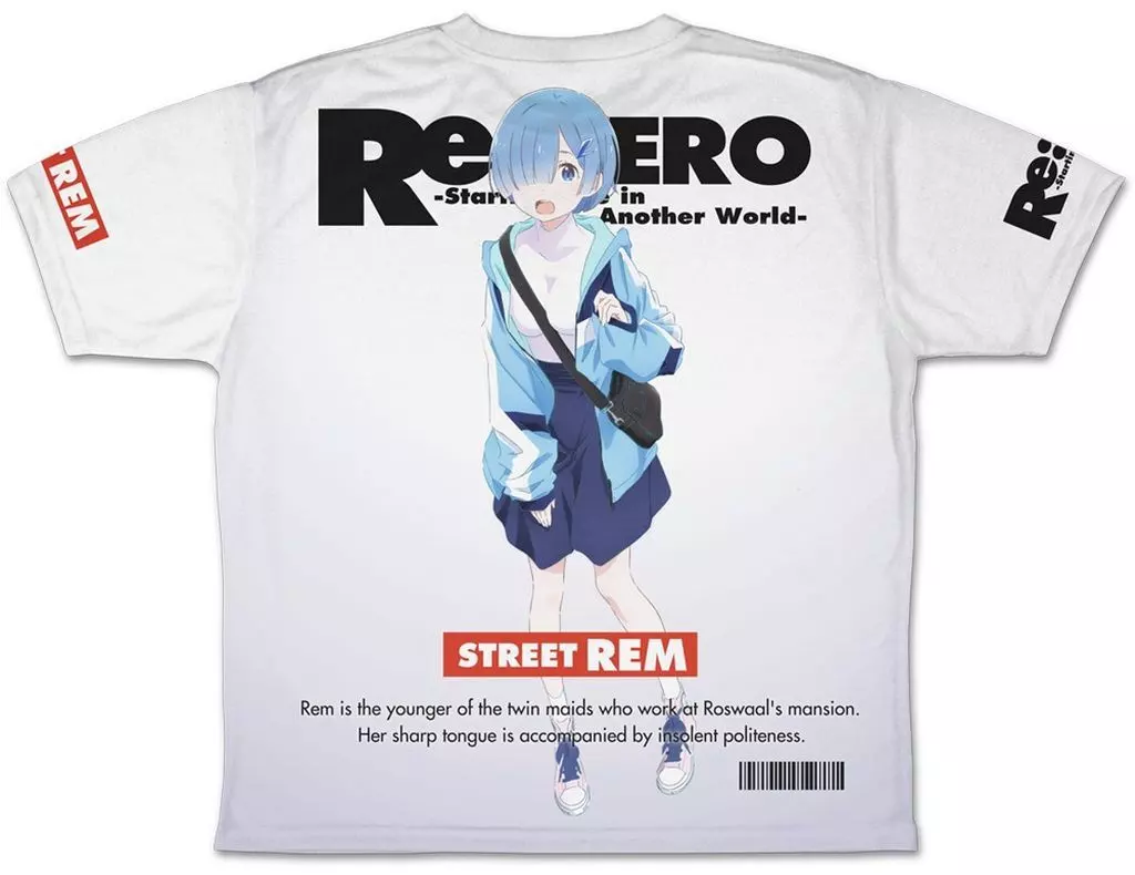 Re:ゼロから始める異世界生活 レム 冷感両面フルグラフィックTシャツ ストリートファッションVer./XL Image 2 | AniSmile