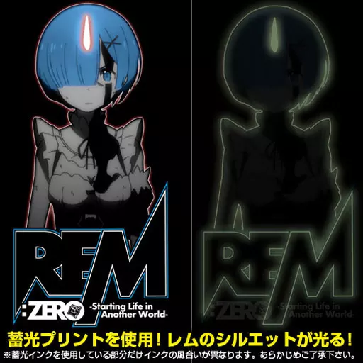 Re:ゼロから始める異世界生活 レム蓄光Tシャツ/BLACK-L 画像 2 | AniSmile