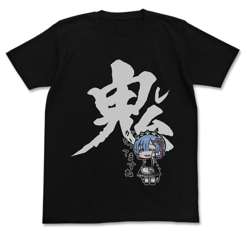 Re:ゼロから始める異世界生活 レム 鬼がかってますねTシャツ/BLACK-S - 公式商品画像 | AniSmile