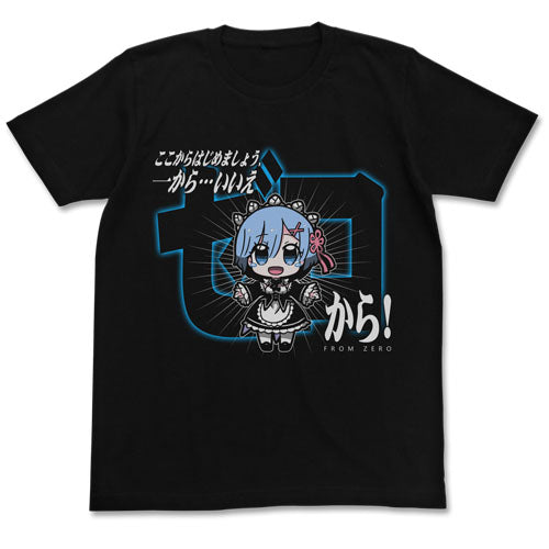 Re:ゼロから始める異世界生活 レム ゼロからTシャツ/BLACK-S - 公式商品画像 | AniSmile