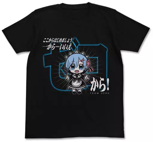 Re:ゼロから始める異世界生活 レム ゼロからTシャツ/BLACK-XL - 公式商品画像 | AniSmile