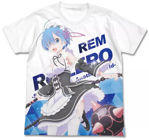 Re:ゼロから始める異世界生活 レムとモーニングスター フルグラフィックTシャツ/WHITE-M - 公式商品画像 | AniSmile