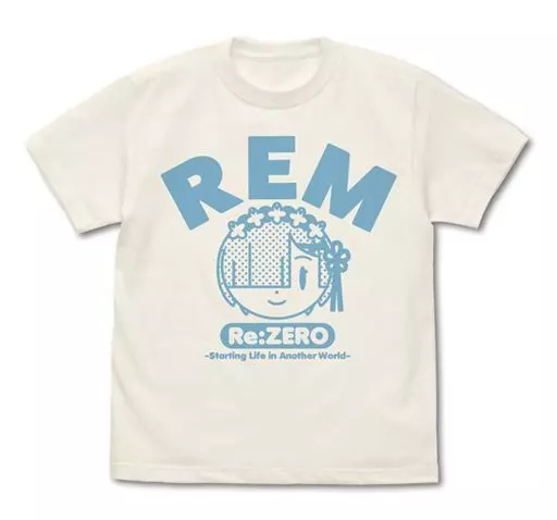 Re:ゼロから始める異世界生活※アニメ1期 レム フェイス Tシャツ/VANILLA WHITE-M - 公式商品画像 | AniSmile