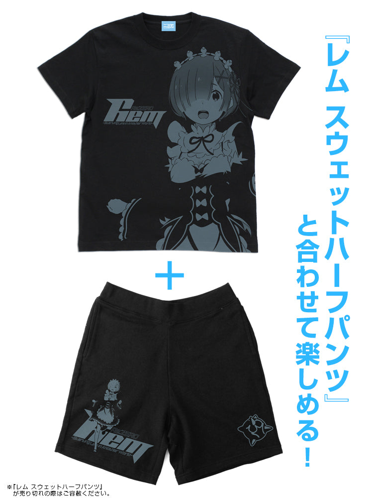 Re:ゼロから始める異世界生活 レム オールプリントTシャツ/BLACK-S 画像 2 | AniSmile