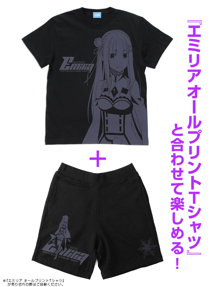Re:ゼロから始める異世界生活 エミリア スウェットハーフパンツ/BLACK-M 画像 3 | AniSmile
