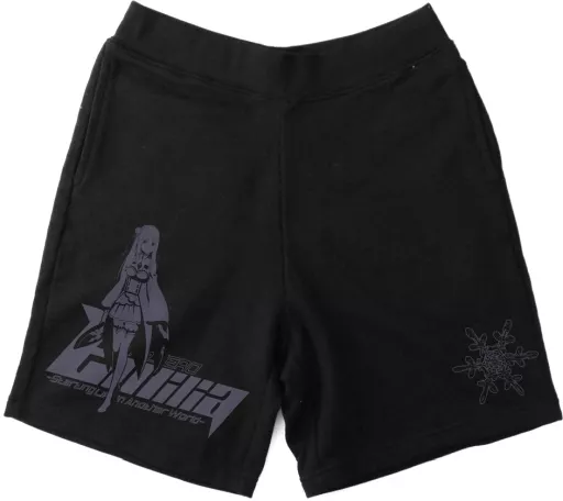 Re:ゼロから始める異世界生活 エミリア スウェットハーフパンツ/BLACK-L - 公式商品画像 | AniSmile