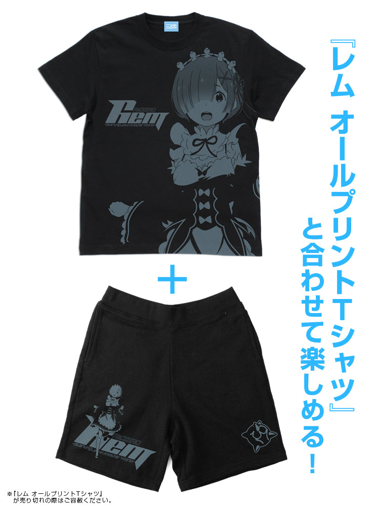 Re:ゼロから始める異世界生活 レム スウェットハーフパンツ/BLACK-M 画像 3 | AniSmile