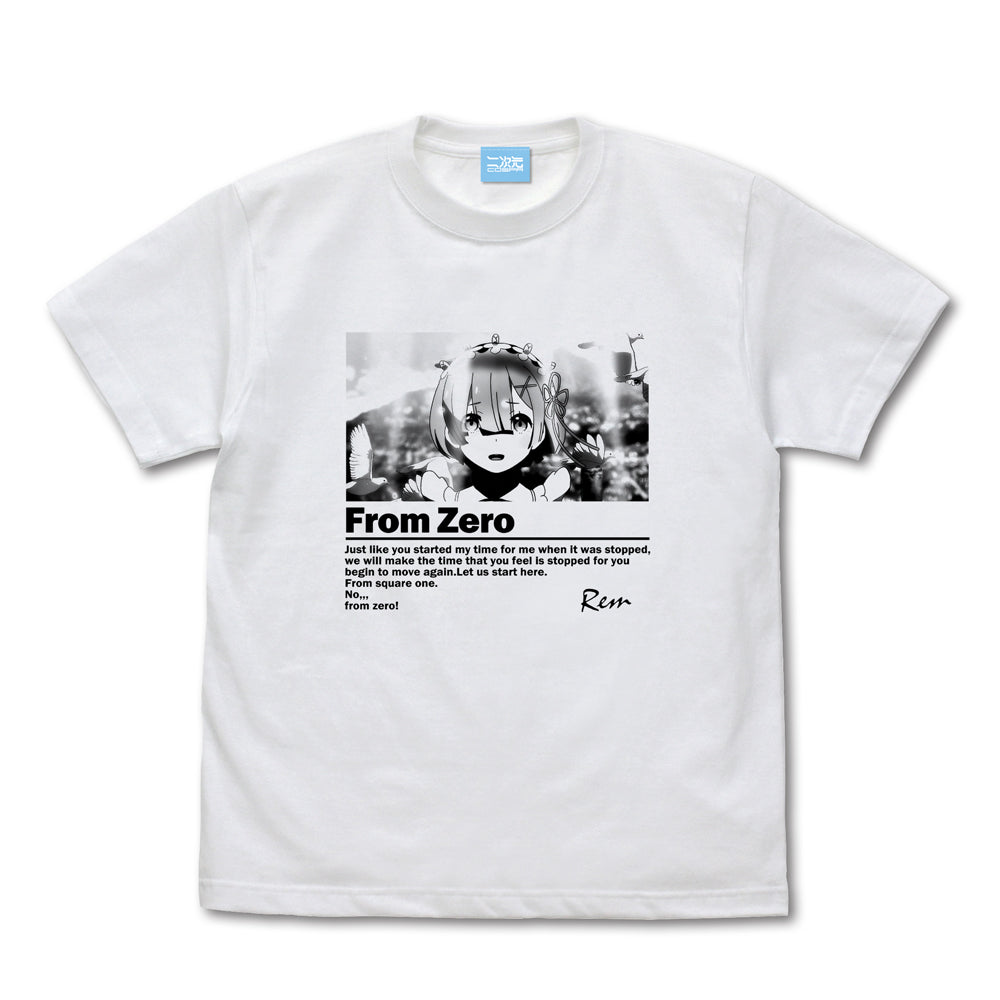 Re:ゼロから始める異世界生活 ゼロから グラフィック Tシャツ/WHITE-S - 公式商品画像 | AniSmile