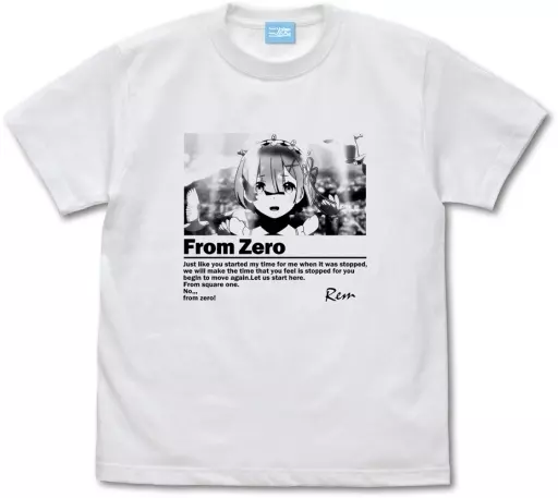 Re:ゼロから始める異世界生活 ゼロから グラフィック Tシャツ/WHITE-XL - 公式商品画像 | AniSmile