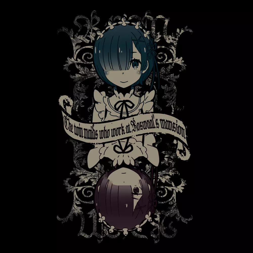 Re:ゼロから始める異世界生活 ラム&レム Tシャツ Ver.2.0/BLACK-M 画像 2 | AniSmile
