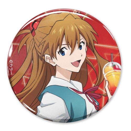 EVANGELION 描き下ろし 式波・アスカ・ラングレー 65mm缶バッジ 制服Ver. - AniSmile