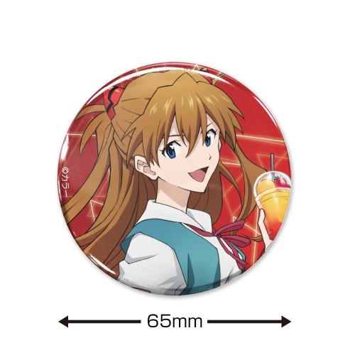 EVANGELION 描き下ろし 式波・アスカ・ラングレー 65mm缶バッジ 制服Ver. 图片 2 | AniSmile