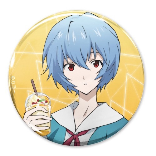 EVANGELION 描き下ろし 綾波レイ 65mm缶バッジ 制服Ver. - AniSmile