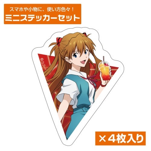 EVANGELION 描き下ろし 式波・アスカ・ラングレー ミニステッカーセット 制服Ver. - AniSmile