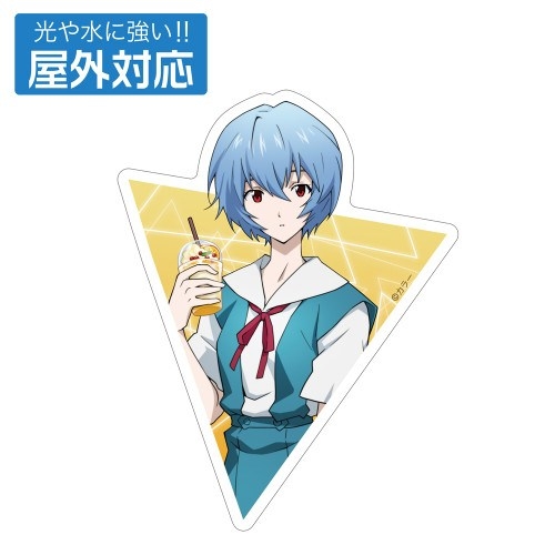 EVANGELION 描き下ろし 綾波レイ 屋外対応ステッカー 制服Ver. - AniSmile