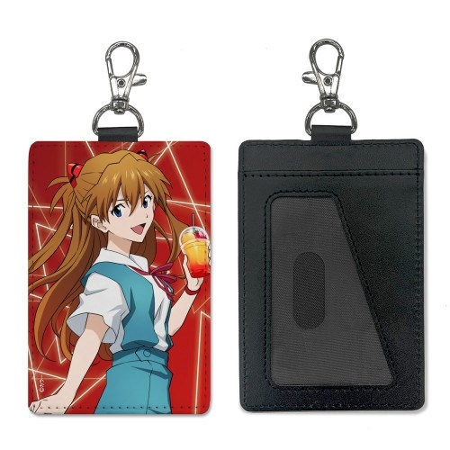 EVANGELION 描き下ろし 式波・アスカ・ラングレー パスケース(ナスカン付き) 制服Ver. - AniSmile