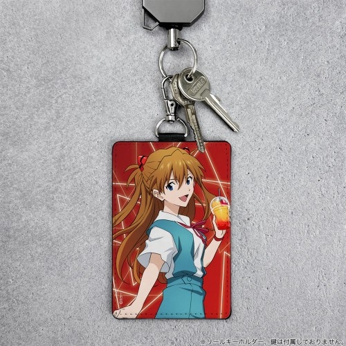 EVANGELION 描き下ろし 式波・アスカ・ラングレー パスケース(ナスカン付き) 制服Ver. Image 2 | AniSmile