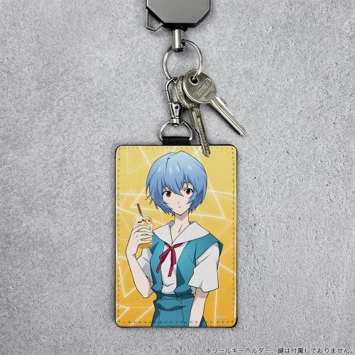 EVANGELION 描き下ろし 綾波レイ パスケース(ナスカン付き) 制服Ver. Image 2 | AniSmile
