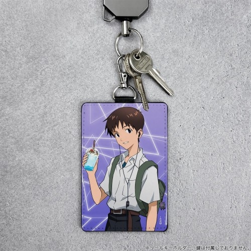 EVANGELION 描き下ろし 碇シンジ パスケース(ナスカン付き) 制服Ver. Image 2 | AniSmile