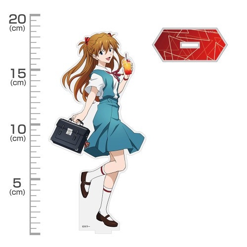 EVANGELION 描き下ろし 式波・アスカ・ラングレー アクリルスタンド(大) 制服Ver. Image 2 | AniSmile