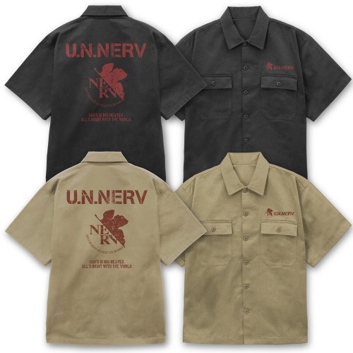 EVANGELION NERV ワークシャツ/SAND KHAKI-M - 公式商品画像 | AniSmile