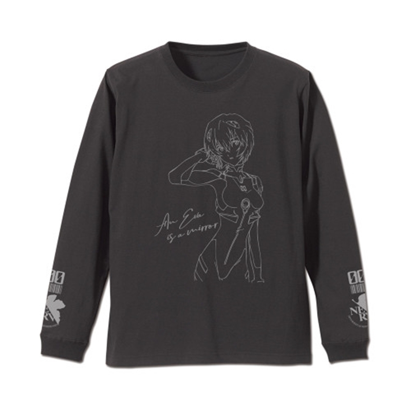 EVANGELION 綾波レイ 袖リブロングスリーブTシャツ/SUMI-L 画像 2 | AniSmile