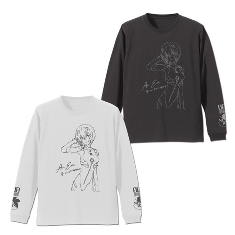 EVANGELION 綾波レイ 袖リブロングスリーブTシャツ/SUMI-M - 公式商品画像 | AniSmile