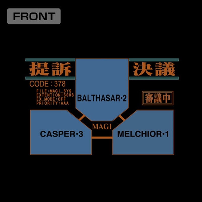 EVANGELION 『新世紀エヴァンゲリオン』MAGIシステム Tシャツ/BLACK-XL 画像 2 | AniSmile