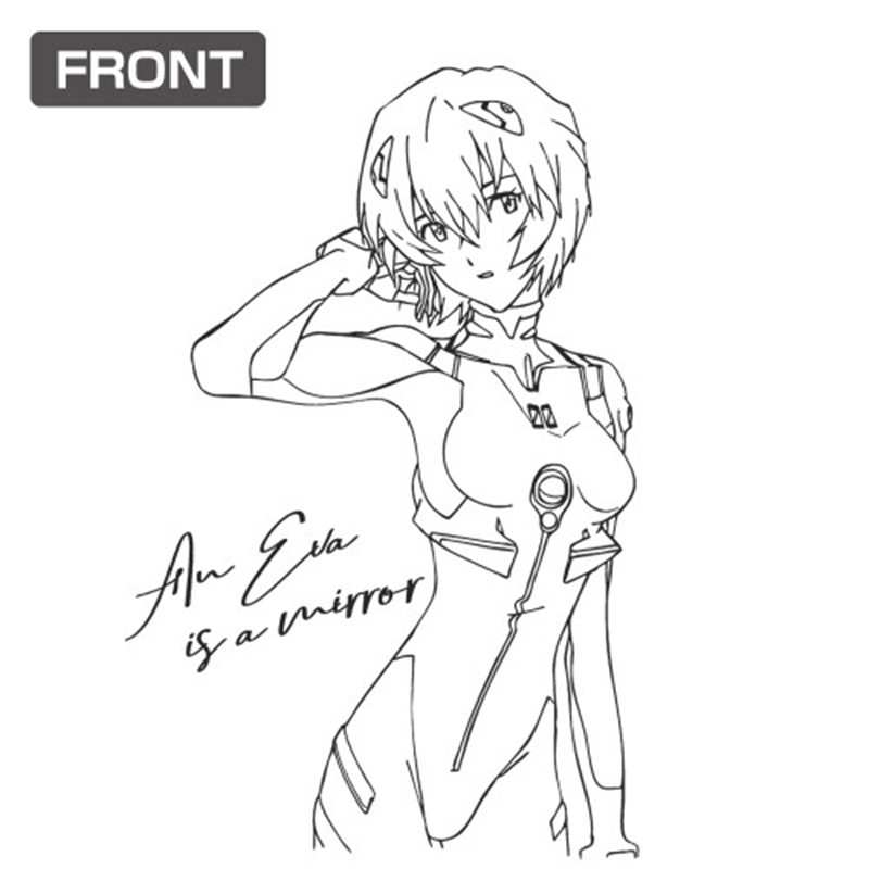 EVANGELION 綾波レイ 袖リブロングスリーブTシャツ/WHITE-XL 画像 3 | AniSmile