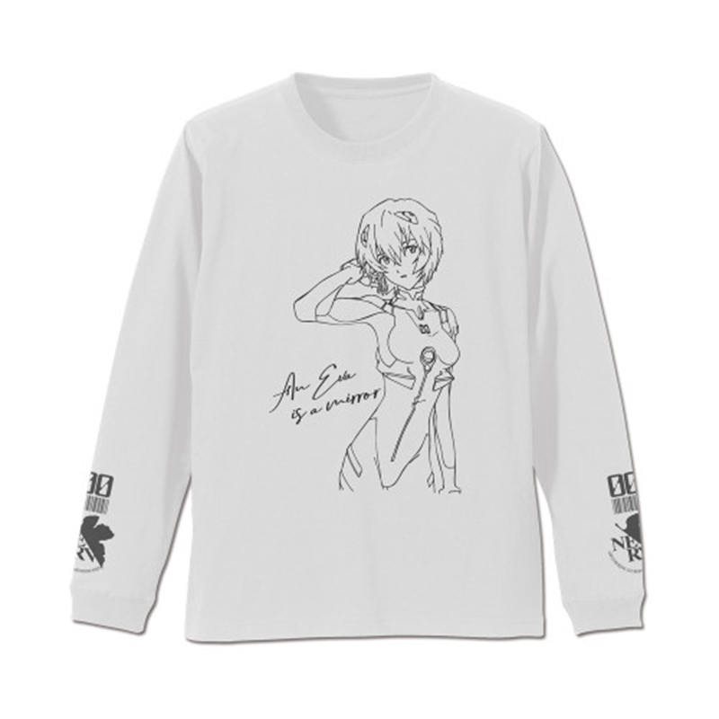 EVANGELION 綾波レイ 袖リブロングスリーブTシャツ/WHITE-S 画像 2 | AniSmile