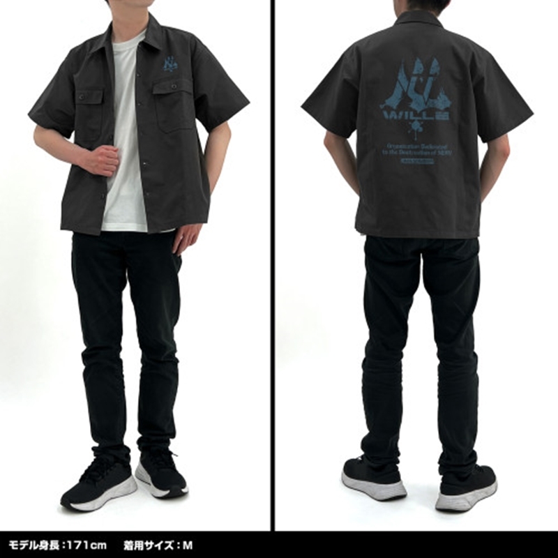 EVANGELION WILLE ワークシャツ/GRAY-XXL 画像 4 | AniSmile