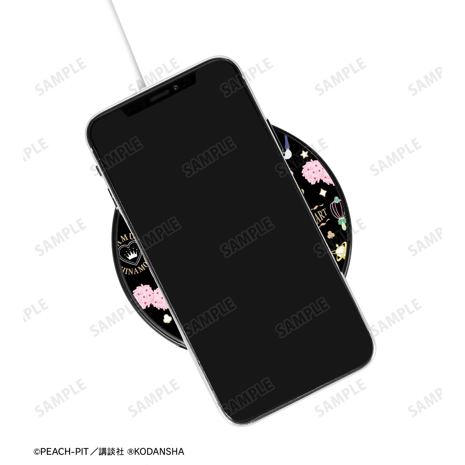 『しゅごキャラ!』 モチーフ柄 サークル型Qi対応充電器 ブラック 画像 4 | AniSmile