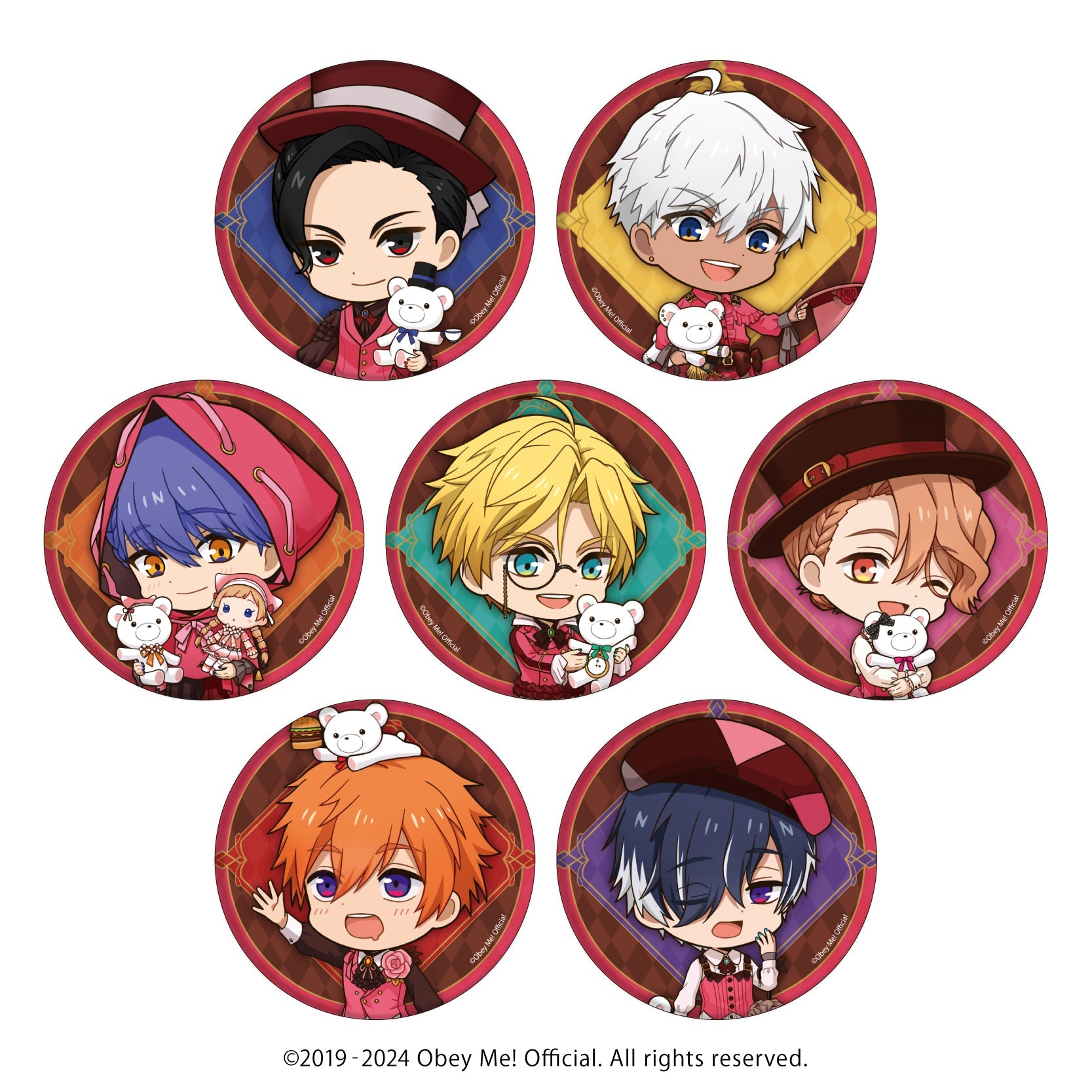 缶バッジ「Obey Me!」10/バレンタインver. ブラインド(全7種)(ミニキャライラスト) - 公式商品画像 | AniSmile
