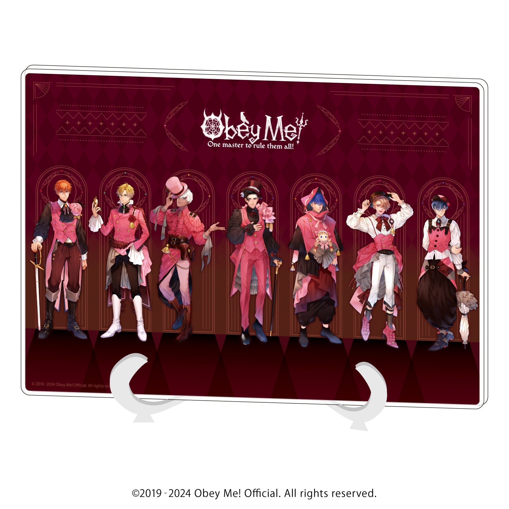 アクリルアートボード(A5サイズ)「Obey Me!」03/集合デザイン バレンタインver.(描き下ろしイラスト) - 公式商品画像 | AniSmile