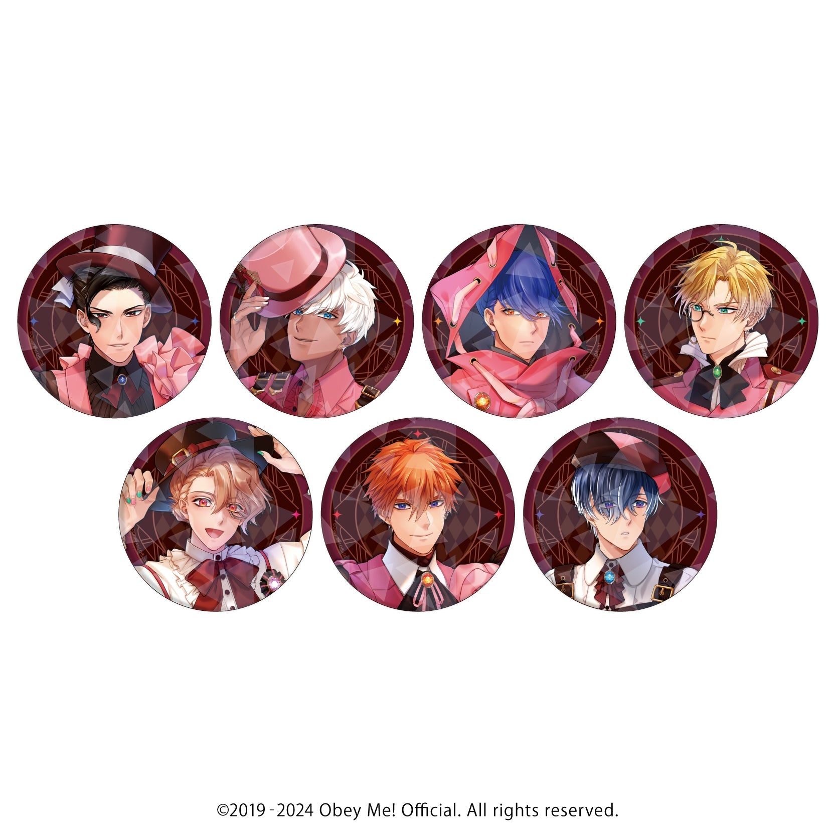 ホログラム缶バッジ(65mm)「Obey Me!」11/バレンタインver. ブラインド(全7種)(描き下ろしイラスト) - 公式商品画像 | AniSmile