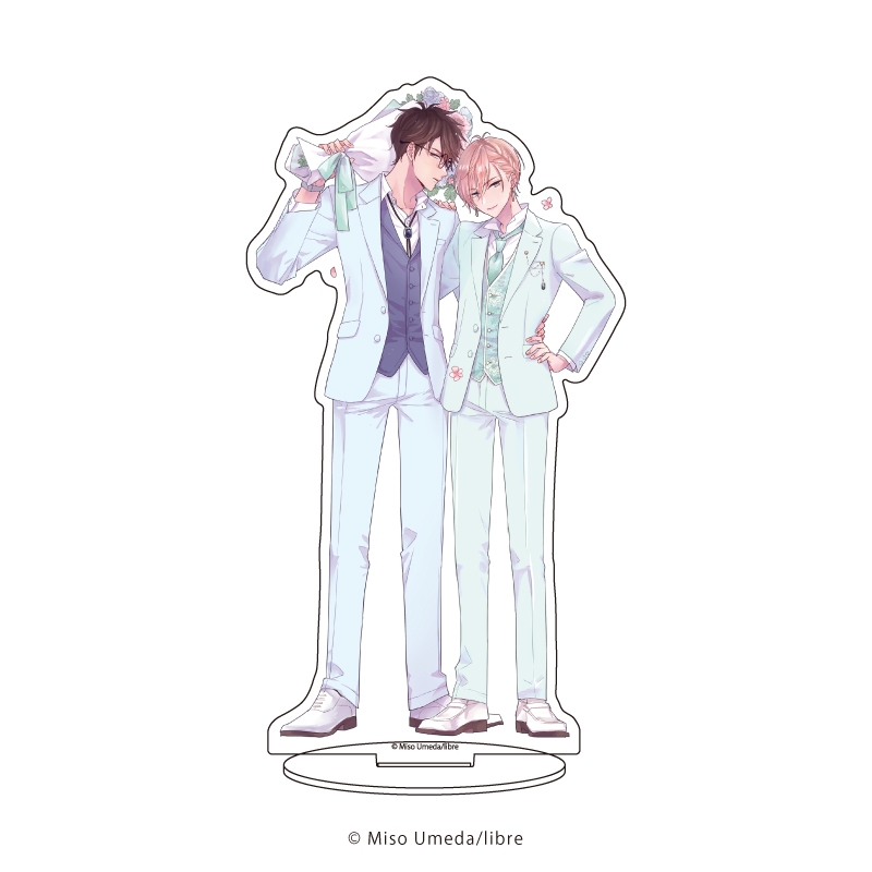 アクリルスタンド「好きって言ったのお前だろうが!」01/白スーツver. 大前 鷹雄&桐生 暁(描き下ろしイラスト) - 公式商品画像 | AniSmile