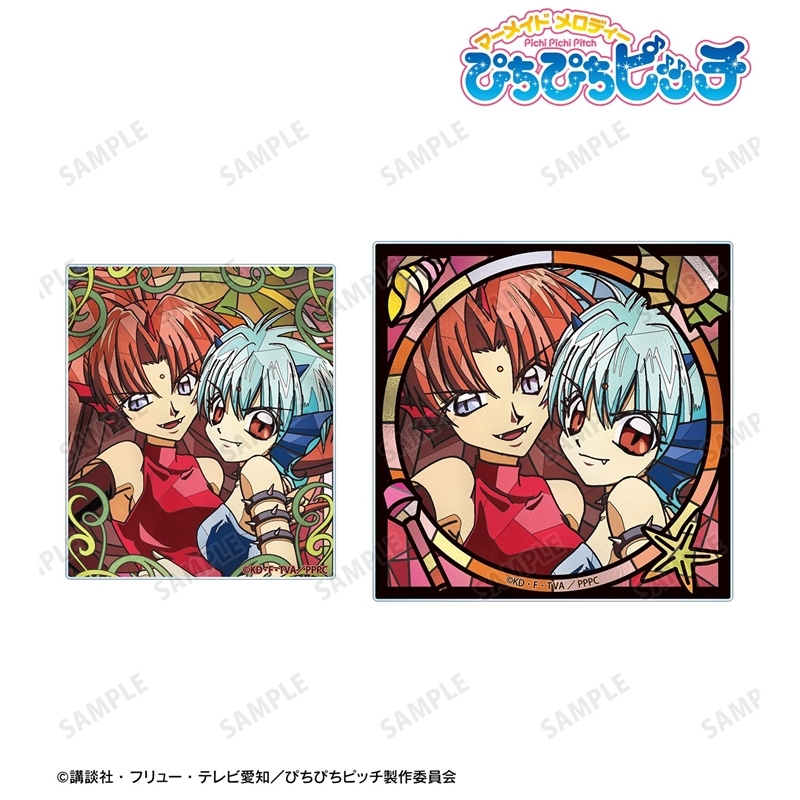 アニメ「ぴちぴちピッチ」 ブラック・ビューティー・シスターズ Aure Glass アクリルカード2種セット 画像 2 | AniSmile