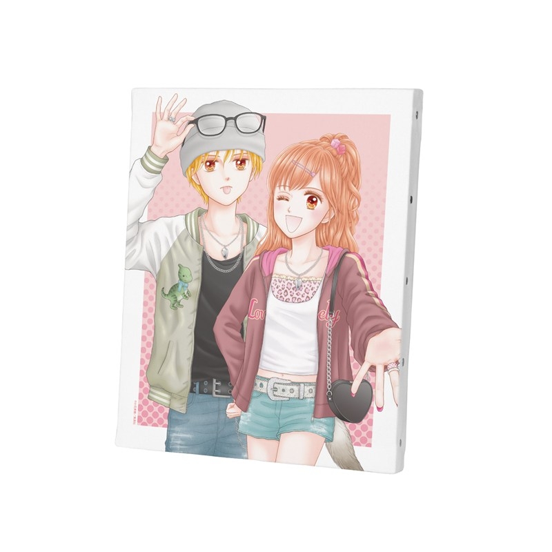 こどものおもちゃ 小花美穂先生 描き下ろし 倉田紗南&羽山秋人 平成ファッションver. F3号キャンバスボード - 公式商品画像 | AniSmile