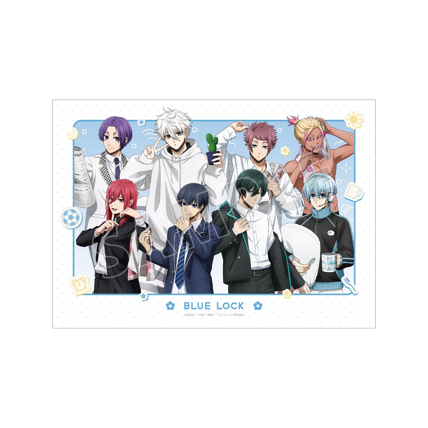 TVアニメ『ブルーロック』 描き下ろし 集合 モーニングルーティンver. A3マット加工ポスター 画像 3 | AniSmile