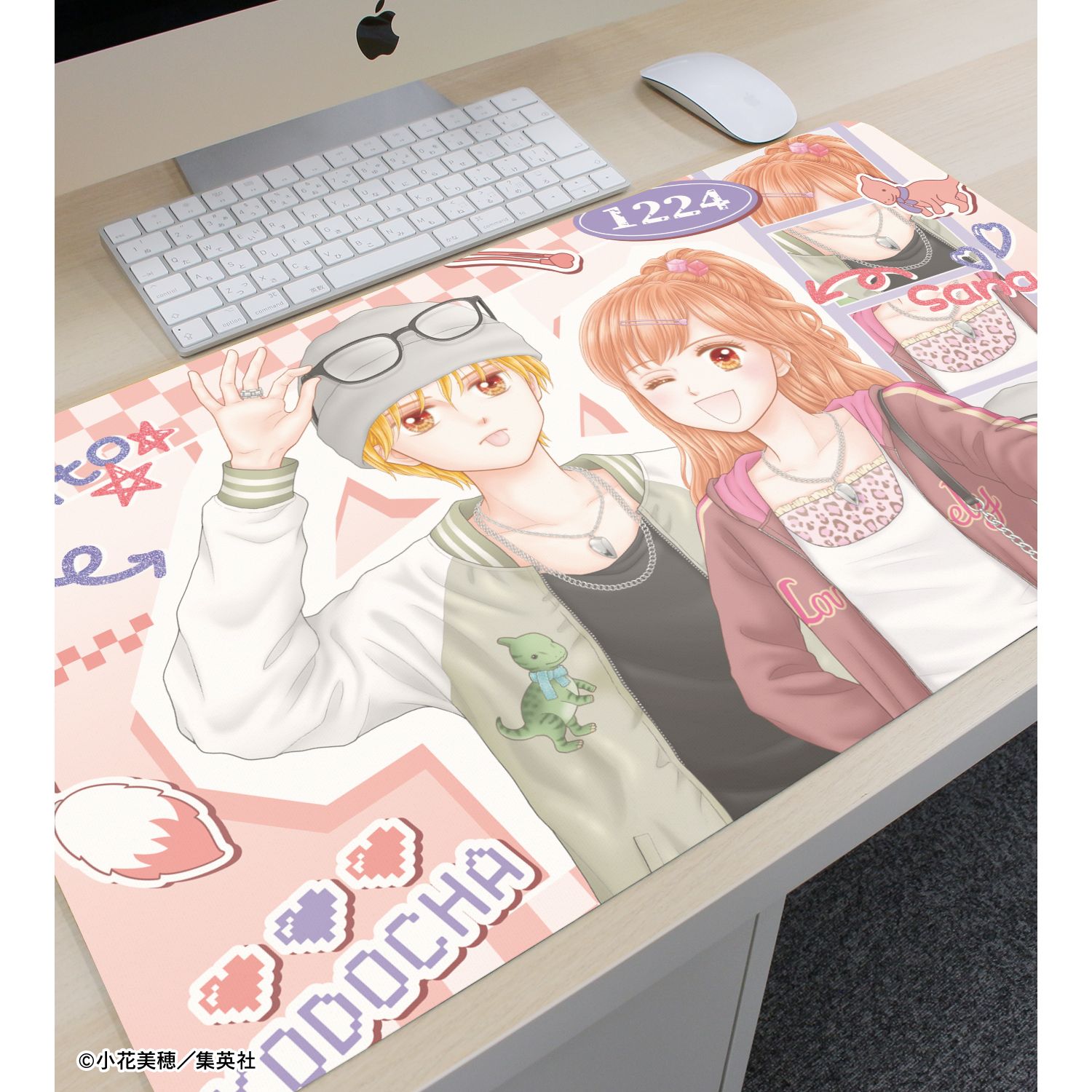 こどものおもちゃ 小花美穂先生 描き下ろし 倉田紗南&羽山秋人 平成ファッションver. マルチデスクマット 画像 6 | AniSmile