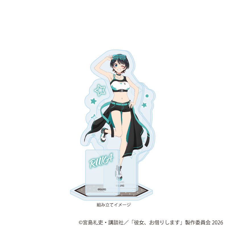 アクリルスタンドプレート「TVアニメ『彼女、お借りします』」25/更科瑠夏 サイバーネオンver.(描き下ろしイラスト) 画像 2 | AniSmile