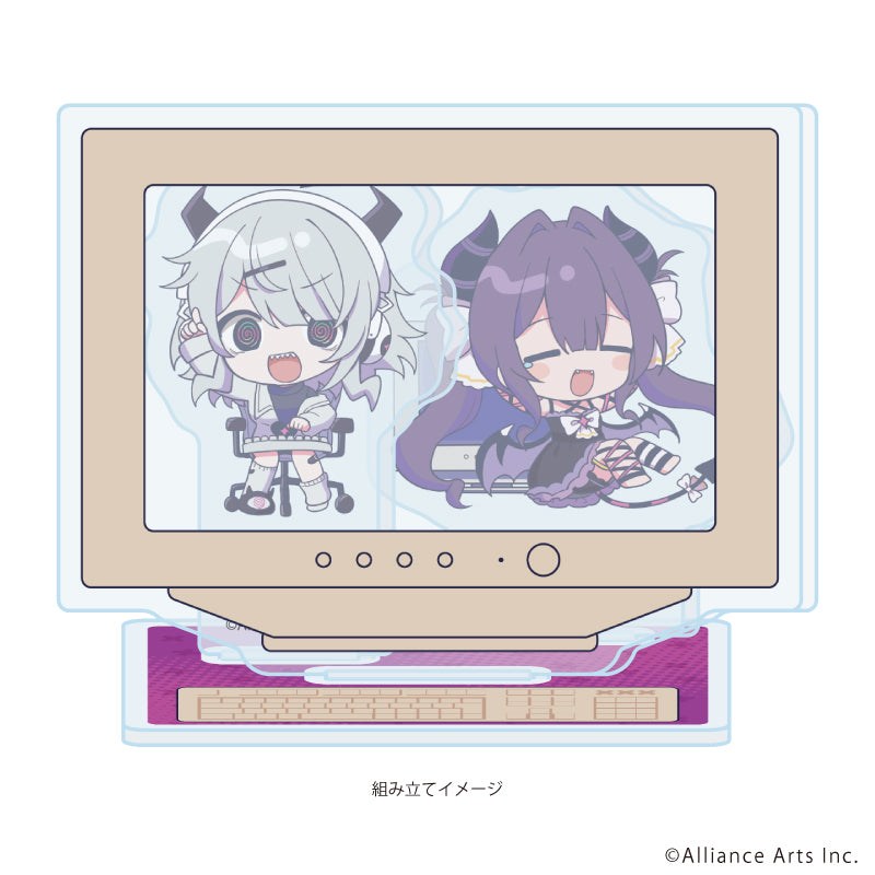 アクリルスタンドプレート「ゆんゆん電波シンドローム」02/Qちゃん&ゆんゆんB(ミニキャライラスト) 画像 2 | AniSmile