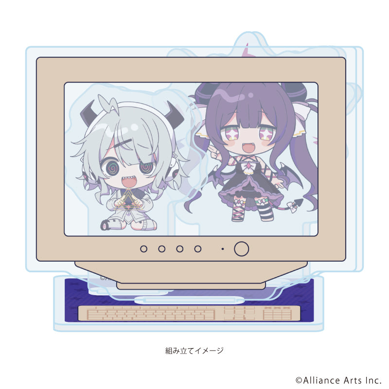 アクリルスタンドプレート「ゆんゆん電波シンドローム」01/Qちゃん&ゆんゆんA(ミニキャライラスト) 画像 2 | AniSmile