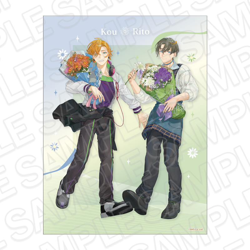 AHSキャラクターズ キャンバスプレート 水奈瀬コウ&水奈瀬リト flower ver. - 公式商品画像 | AniSmile
