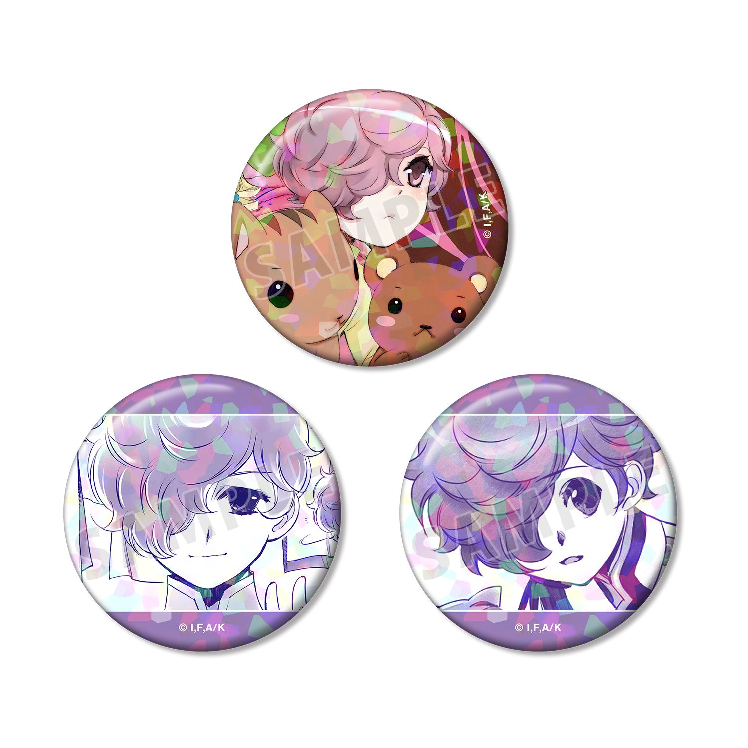 黒魔女さんが通る!! 大形 京 ホログラム缶バッジ3個セット - 公式商品画像 | AniSmile