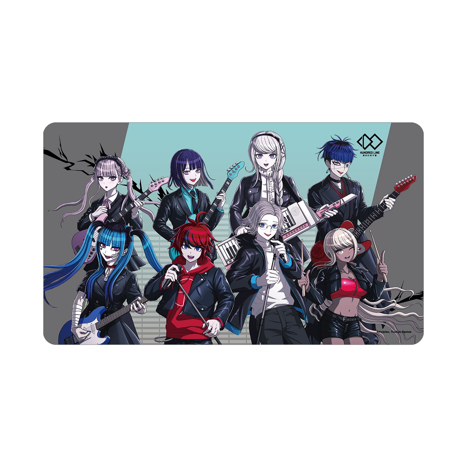 HUNDRED LINE -最終防衛学園- 描き下ろし 集合 ロックバンドver. マルチデスクマット - 公式商品画像 | AniSmile